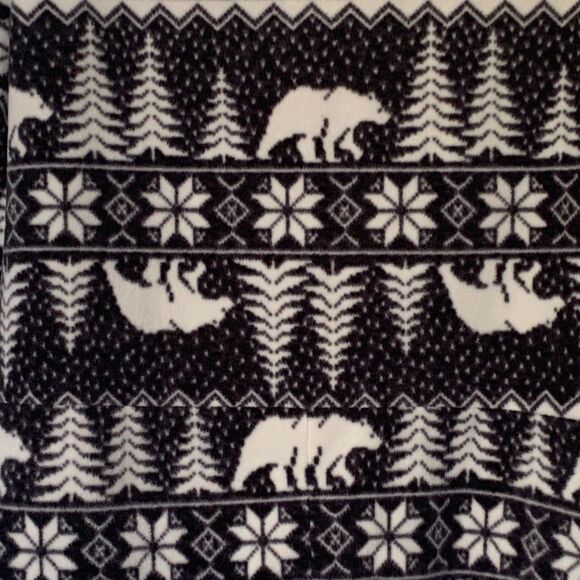 Old Navy Fleece PJs SZ M Women's Romper Black White One Piece Christmas Winter - Picture 9 of 14